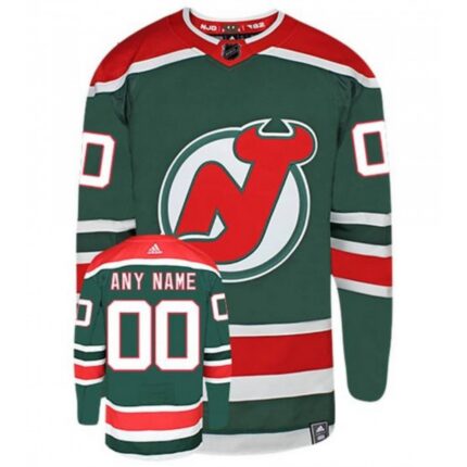Men's New Jersey Devils Green Personalized Reverse Retro Authentic Stitched NHL Jersey