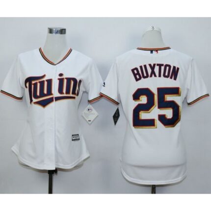 Twins #25 Byron Buxton White Home Women's Stitched MLB Jersey